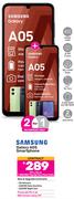2 x Samsung Galaxy A05 Smartphone-On 1.3GB Red Top Up Core More Data + On Promo 80
