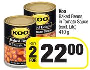 Koo Baked Beans In Tomato Sauce (Excl. Lite)-For 2 x 410g