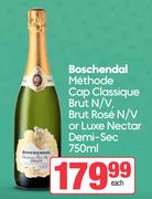 Boschendal Methode Cap Classique Brut N/V, Brut Rose N/V Or Luxe Nectar Demi-Sec-750ml Each