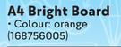 Butterfly A4 Bright Board (Orange)-Per 10 Sheet