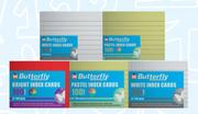 Butterfly A6 Index Cards (White)-Per 100 Cards
