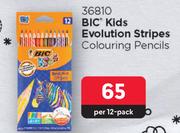 Bic Kids Evolution Stripes Colouring Pencils-Per 12 Pack
