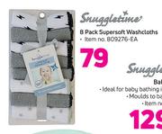 Snuggletime 8 Pack Supersoft Washcloths