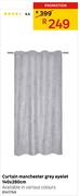 Curtain Manchester Grey Eyelet 140 x 280cm