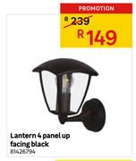 Lantern 4 Panel Up Facing Black