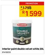 Plascon White 20L Interior Paint Double Velvet 
