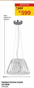 Pendant Chrome Crystal E27 60W
