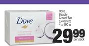 Dove Beauty Cream Bar (Selected)-4 x 100g Per Pack