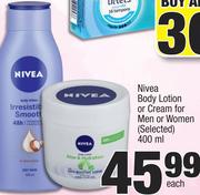 Nivea Body Lotion Or Cream For Men Or Women (Selected)-400ml Each