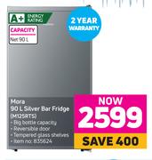 Mora 90L Silver Bar Fridge M125RTS