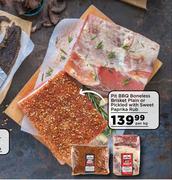 Pit BBQ Boneless Brisket Plain Or Pickled With Sweet Paprika Rub-Per kg