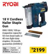 Ryobi 18V Cordless Nailer Staple Gun