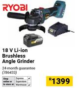 Ryobi 18V Li-Ion Brushless Angle Grinder