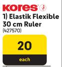 Kores Elastik Flexible 30cm Ruler 427570-Each