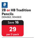 Staedtler 2B Or HB Tradition Pencils-Per 2 Pack