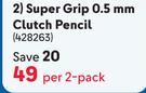 Pilot Super Grip 0.5mm Clutch Pencil 428263-Per 2-Pack