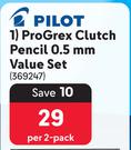 Pilot ProGrex Clutch Pencil 0.5mm Value Set 369247-Per 2-Pack