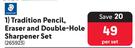 Staedtler Tradition Pencil Eraser And Double-Hole Sharpener Set 265923-Per Set