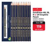 Faber Castell GoldFaber HB, 2B, H Or 2H Graphite Pencil-Per 12-Pack