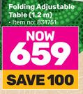 Folding Adjustable Table 1.2m