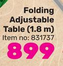 Folding Adjustable Table 1.8m
