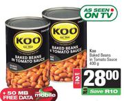 Koo Baked Beans In Tomato Sauce-For 2 x 400g
