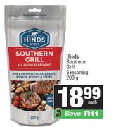 Hinds Southern Grill Seasoning-200g Each
