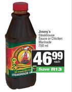 Jimmy's Steakhouse Sauce Or Chicken Marinade-750ml Each