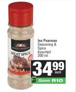 Ina Paarman Seasoning & Spice Assorted-200ml Each
