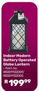Indoor Modern Battery Operated Globe Lantern (850011122001/850011122002)