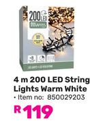 4m 200 LED String Lights Warm White (850029203)