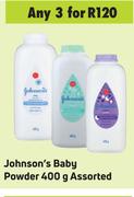Johnson's Baby Powder Assorted-For 3 x 400g