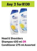 Head & Shoulders Shampoo 400ml Or Conditioner 275ml Assorted-For Any 2