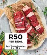 Beef Rump Sosaties-3 x 100g Per Deal