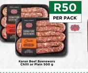 Karan Beef Boerewors Chilli Or Plain-500g Per Pack