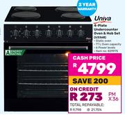 Univa 4-Plate Undercounter Oven & Hob Set U336B