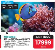 Hisense 85"(215cm) Smart UHD TV 85A6N 850015441-Each