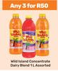 Wild Island Concentrate Dairy Blend Assorted-For Any 3 x 1L
