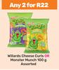 Willards Cheese Curls Or Monster Munch 100g Assorted-For Any 2