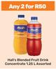 Hall's Blended Fruit Drink Concentrate Assorted-For Any 2 x 1.25L