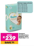 Pampers Premium Care Nappies Value Pack Size 1-6