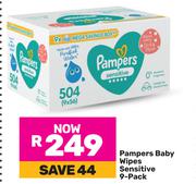 Pampers Baby Wipes Sensitive 9 Pack