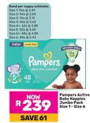 Pampers Active Baby Nappies Jumbo Pack Size 1-6
