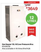 Alva 12L Hi/Low Pressure Gas Geyser 81458239