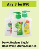 Dettol Hygiene Liquid Hand Wash Assorted-For 3 x 200ml