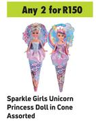 Sparkle Gils Unicorn Princess Doll In Cone Assorted-For 2