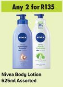 Nivea Body Lotion Assorted-For 2 x 625ml