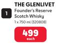 The Glenlivet Founder's Reserve Scotch Whisky 320808-1 x 750ml Each