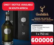GLENFIDDICH 50 Year Old Single Malt Scotch Whisky In Gift Box 17626-1 x 750ml