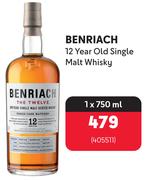 Benriach 12 Year Old Single Malt Whisky 405511-1 x 750ml